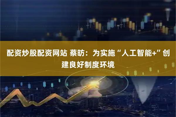 配资炒股配资网站 蔡昉：为实施“人工智能+”创建良好制度环境